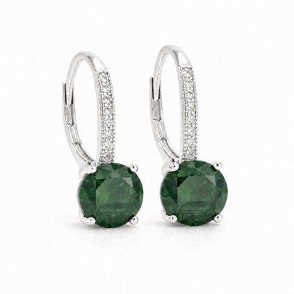 Stříbrné náušnice Aurora Green