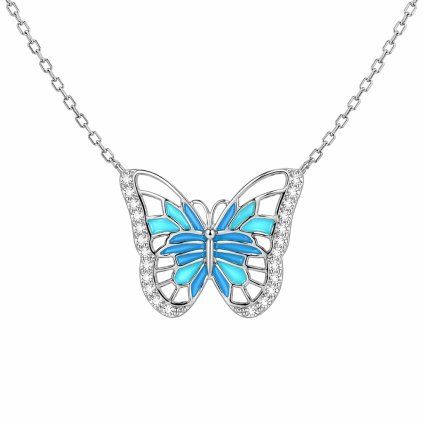 Stříbrný náhrdelník Azure Butterfly