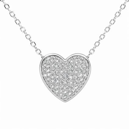 Stříbrný náhrdelník SRDCE se zirkony