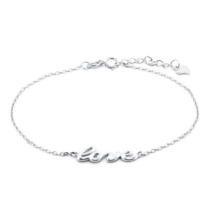 Stříbrný náramek LOVE (Velikost 17 cm + 3 cm)