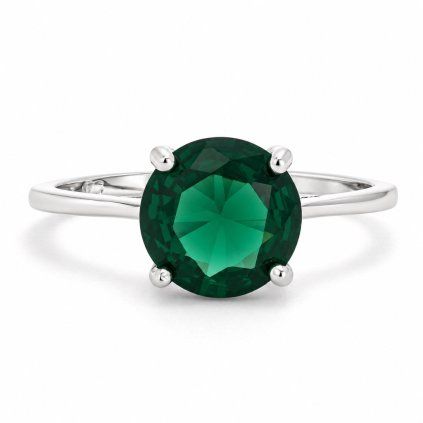Stříbrný prsten Emerald Elegance