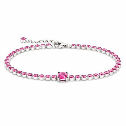 Stříbrný náramek Pink Aurora