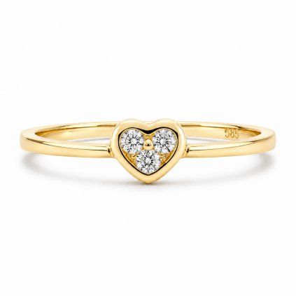 Pozlacený prsten Aurora Heart
