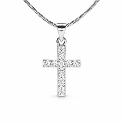 Stříbrný křížek se zirkony
