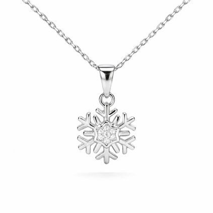 Stříbrný přívěsek vločka se zirkony