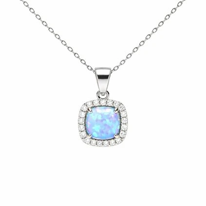 Stříbrný přívěsek s opálem a zirkony