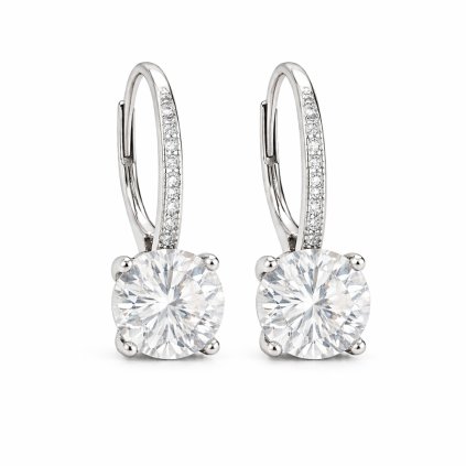 Stříbrné náušnice Aurora white