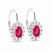 2318 2 stribrne nausnice ruby bloom