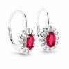 2318 3 stribrne nausnice ruby bloom