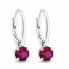 Stříbrné náušnice Ruby Flame
