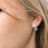 2393 1 stribrne nausnice emerald snowflake