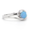 Stříbrný prsten s modrým opálem (Velikost Vel.9 - EU: 60)