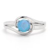 Stříbrný prsten s modrým opálem (Velikost Vel.9 - EU: 60)