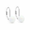 2618 2 stribrne nausnice white opal spheres 7 mm