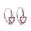 Stříbrné náušnice Ruby Heart s růžovými zirkony