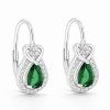 2744 2 stribrne nausnice green teardrop