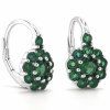 Stříbrné náušnice Emerald Blossom se zelenými zirkony