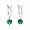 Stříbrné náušnice se smaragdem