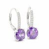 Stříbrné náušnice Aurora Violet