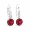 Stříbrné náušnice Red Garnet