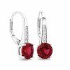 Stříbrné náušnice Red Garnet