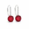 Stříbrné náušnice Aurora Red