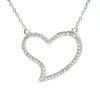Stříbrný náhrdelník SRDCE se zirkonem (Velikost 44 cm + 3 cm)