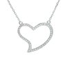 Stříbrný náhrdelník SRDCE se zirkonem (Velikost 44 cm + 3 cm)