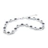 Stříbrný náramek se safíry a zirkony (Velikost 17 cm + 2 cm)