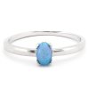 Stříbrný prsten s modrým opálem (Velikost Vel.10 - EU: 64)