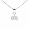 Stříbrný přívěsek korunka se zirkony