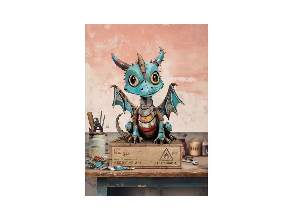 Přání Bug Art A6, vintage - Dráček