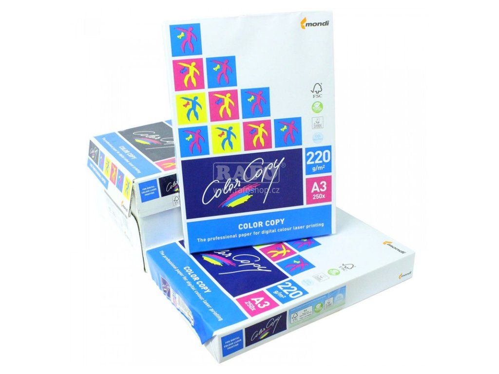 Color copy, papír bílý, A3, 220g, 250 listů