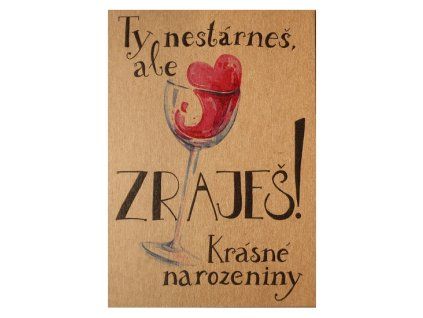 Přání BeBechy A6, kraft - Zraješ!