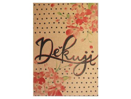 Přání BeBechy A6, kraft - Děkuji