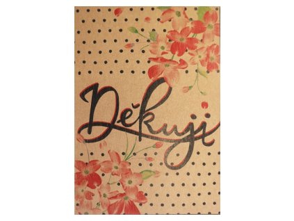 Přání BeBechy A6, kraft - Děkuji