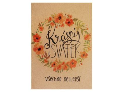 Přání BeBechy A6, kraft - Krásný svátek