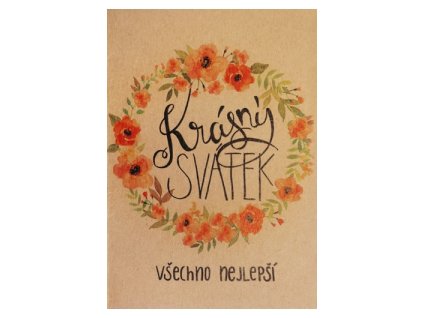 Přání BeBechy A6, kraft - Krásný svátek