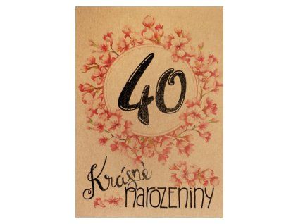 Přání BeBechy A6, kraft - 40 let