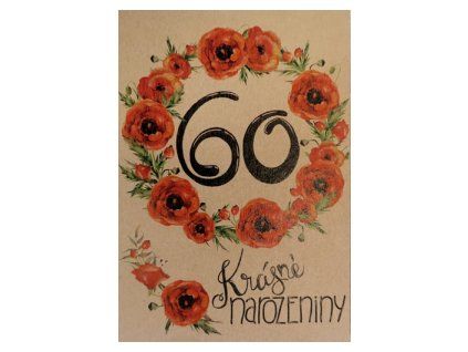 Přání BeBechy A6, kraft - 60 let