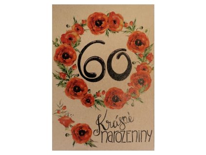 Přání BeBechy A6, kraft - 60 let