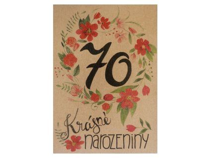 Přání BeBechy A6, kraft - 70 let