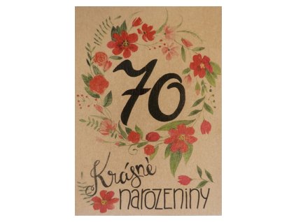 Přání BeBechy A6, kraft - 70 let