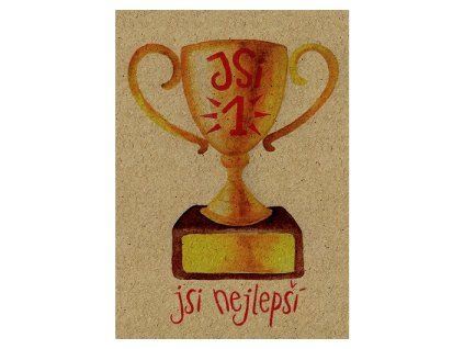 Přání BeBechy A6, kraft - Pohár