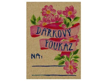 Přání BeBechy A6, kraft - Dárkový poukaz