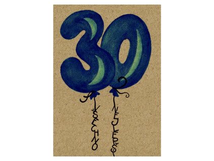 Přání BeBechy A6, kraft - 30 let