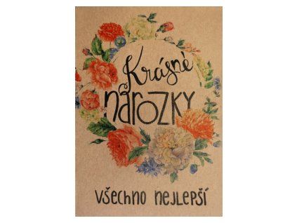 Přání BeBechy A5, kraft - Krásné narozky