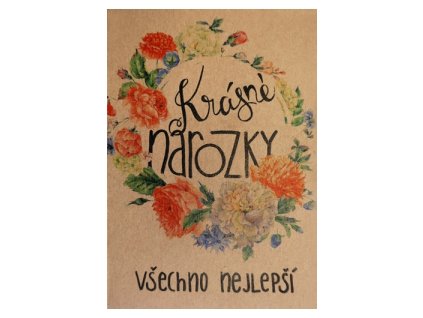 Přání BeBechy A5, kraft - Krásné narozky