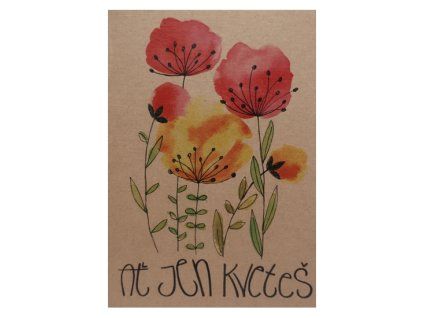 Přání BeBechy A6, kraft - Ať jen kveteš