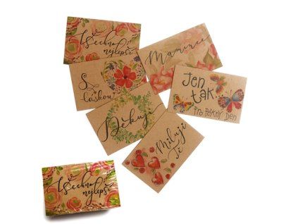 Komplimentky BeBechy kraft, s textem, 50 ks
